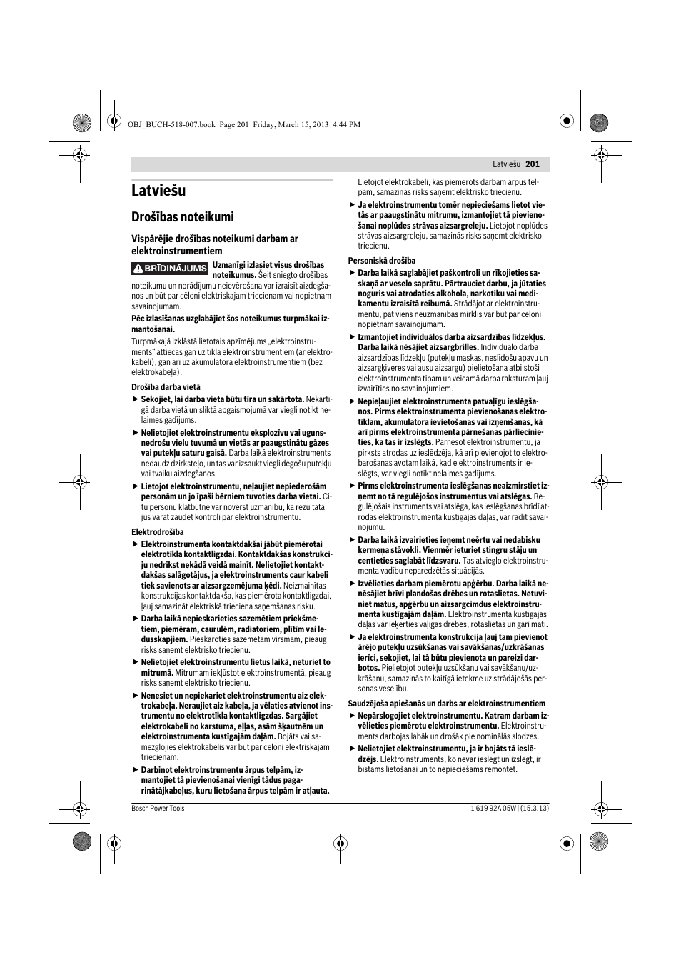 Latviešu | Bosch GBH 36 V-LI Compact Professional User Manual | Page 201 / 231