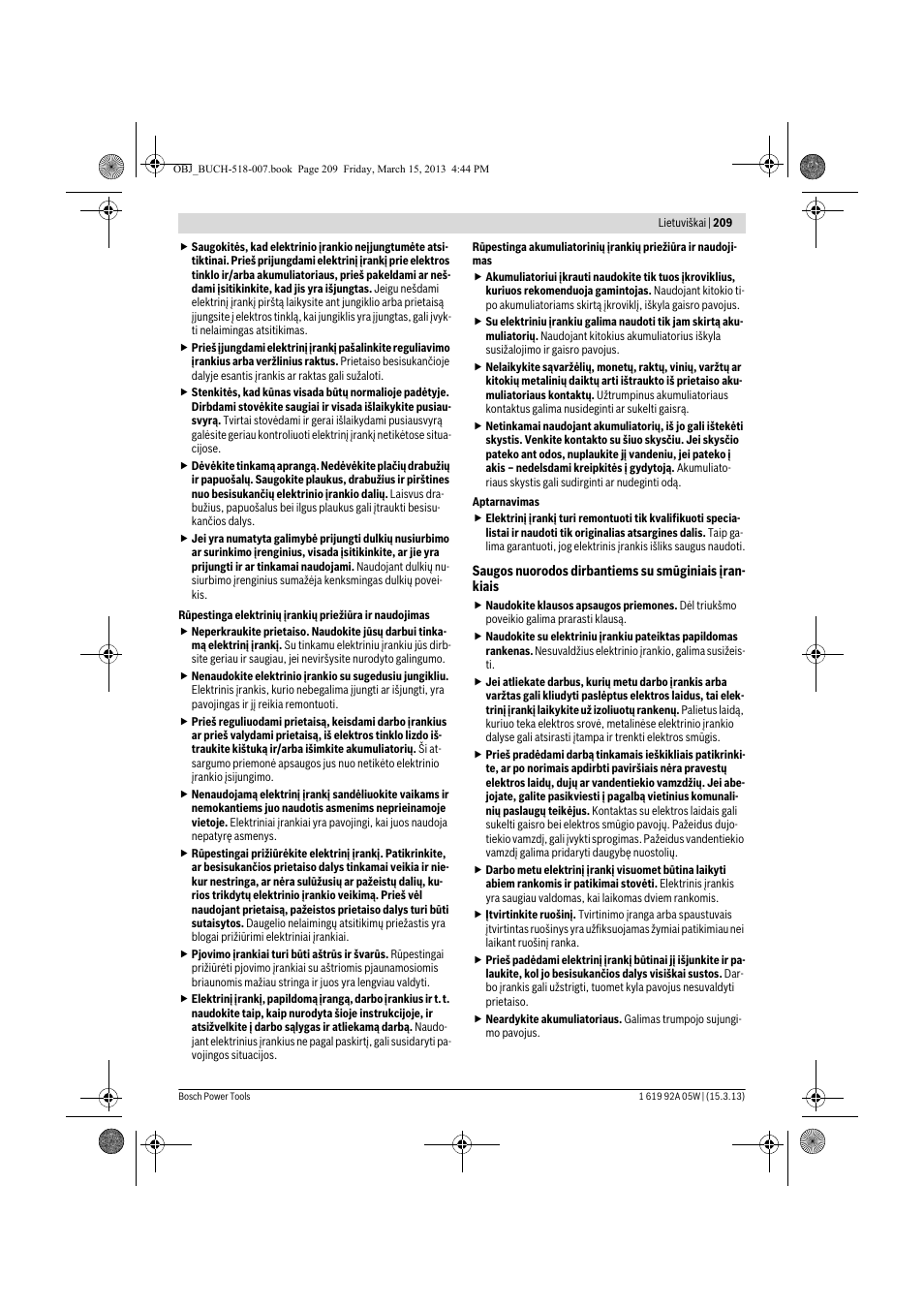 Bosch GBH 36 V-LI Compact Professional User Manual | Page 209 / 231