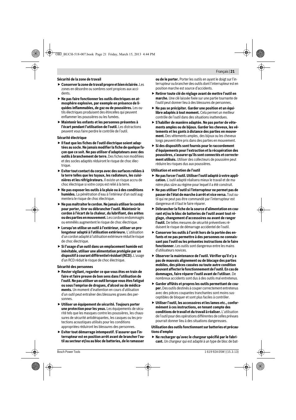 Bosch GBH 36 V-LI Compact Professional User Manual | Page 21 / 231