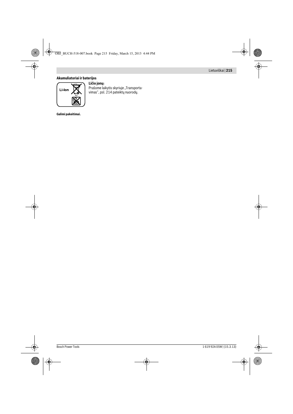 Bosch GBH 36 V-LI Compact Professional User Manual | Page 215 / 231