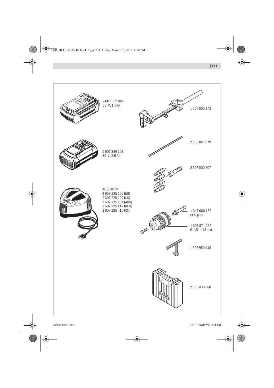 Bosch GBH 36 V-LI Compact Professional User Manual | Page 231 / 231