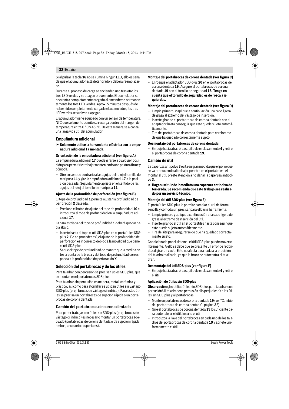 Bosch GBH 36 V-LI Compact Professional User Manual | Page 32 / 231