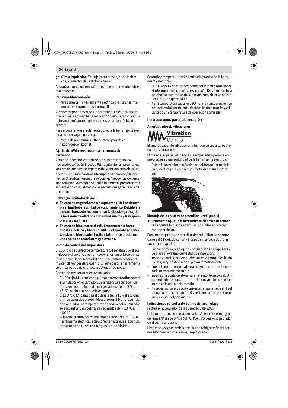 Bosch GBH 36 V-LI Compact Professional User Manual | Page 34 / 231