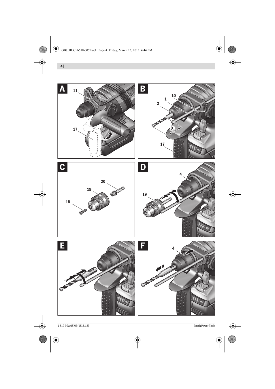 Bosch GBH 36 V-LI Compact Professional User Manual | Page 4 / 231