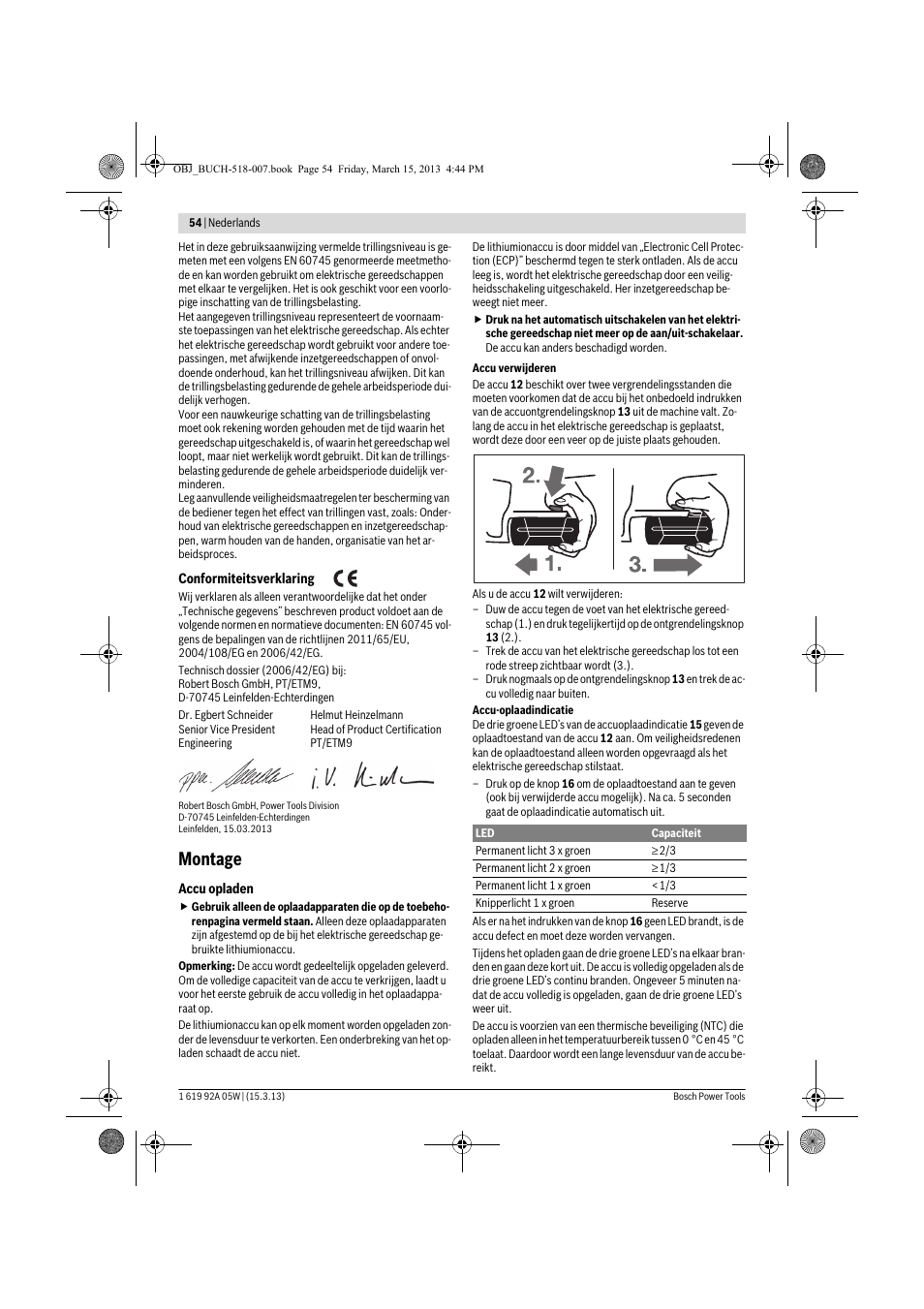 Montage | Bosch GBH 36 V-LI Compact Professional User Manual | Page 54 / 231