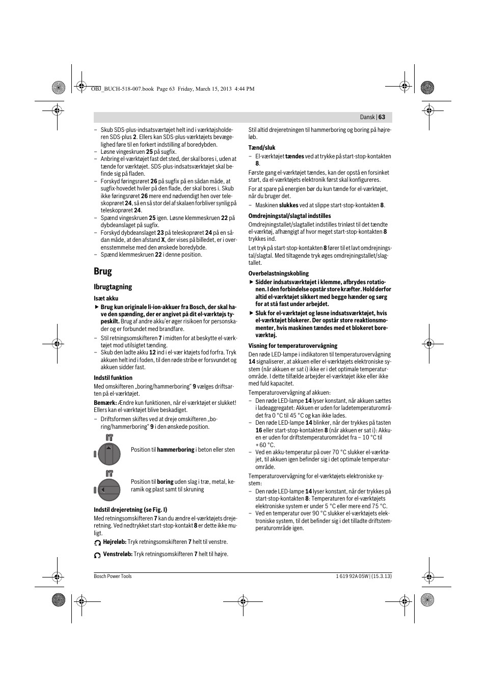 Brug | Bosch GBH 36 V-LI Compact Professional User Manual | Page 63 / 231