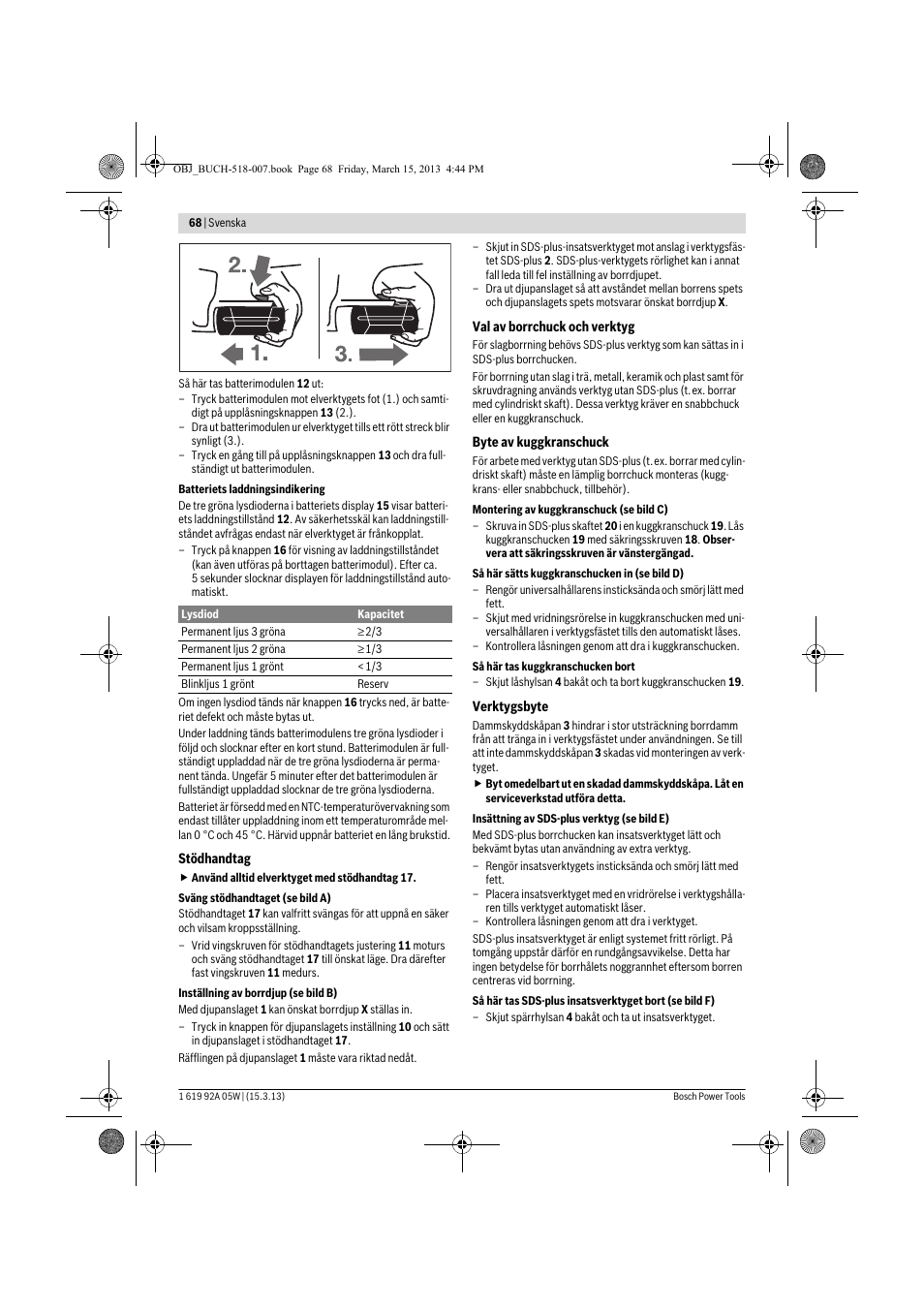 Bosch GBH 36 V-LI Compact Professional User Manual | Page 68 / 231