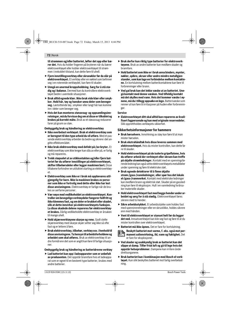 Bosch GBH 36 V-LI Compact Professional User Manual | Page 72 / 231