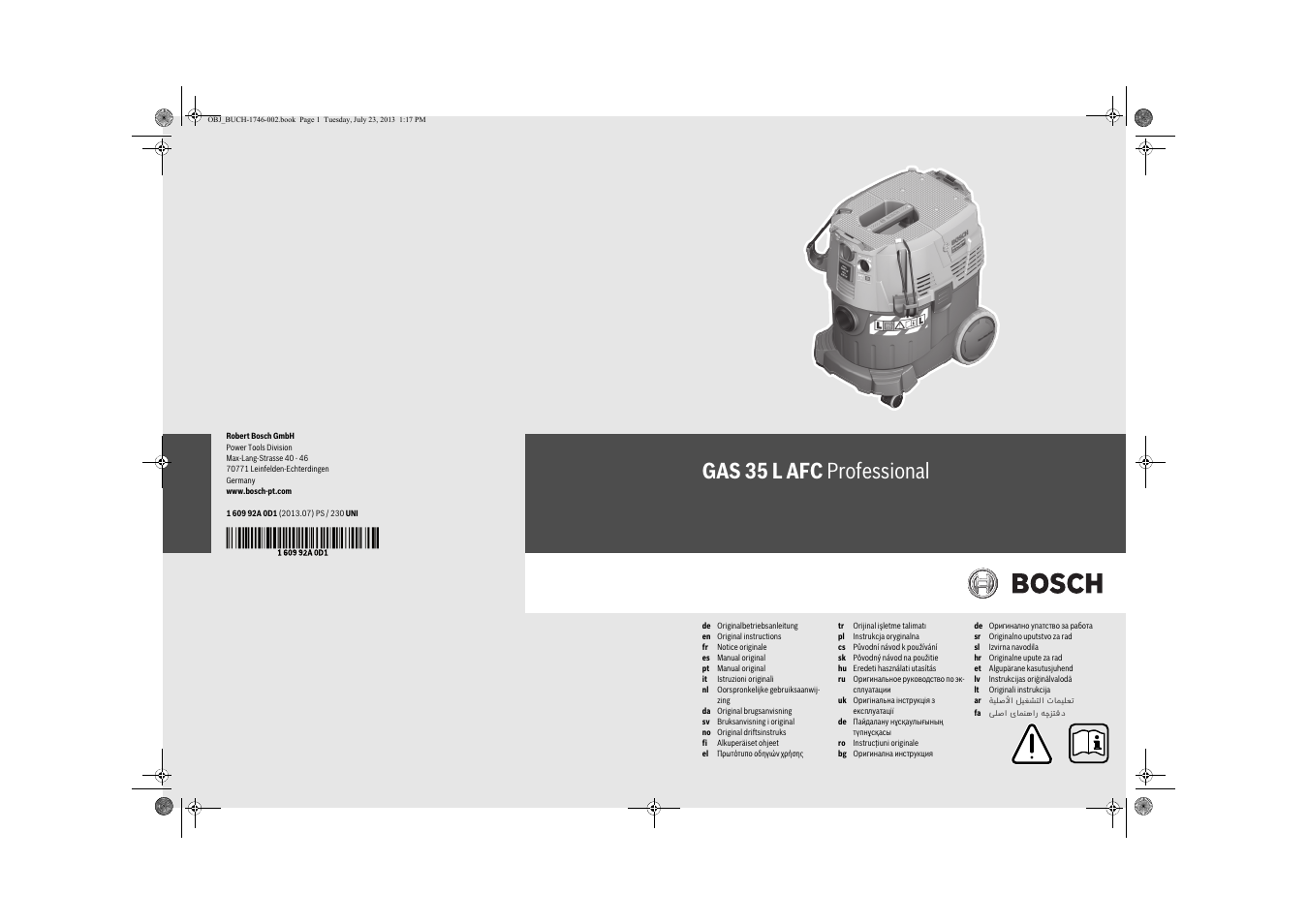 Bosch GAS 35 L AFC Professional User Manual | 229 pages