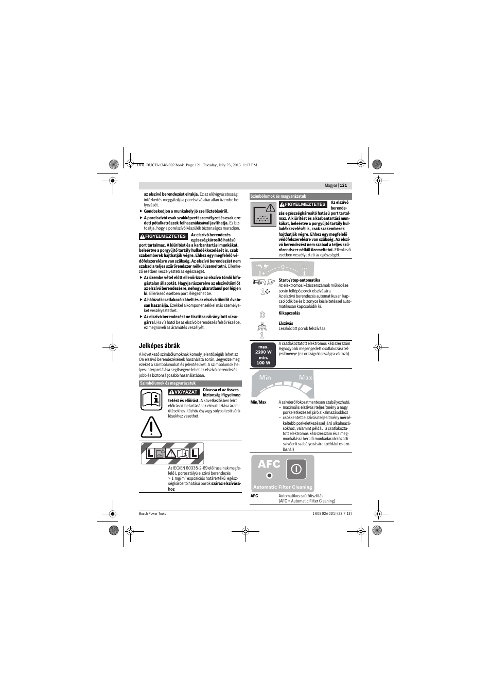 Jelképes ábrák | Bosch GAS 35 L AFC Professional User Manual | Page 121 / 229