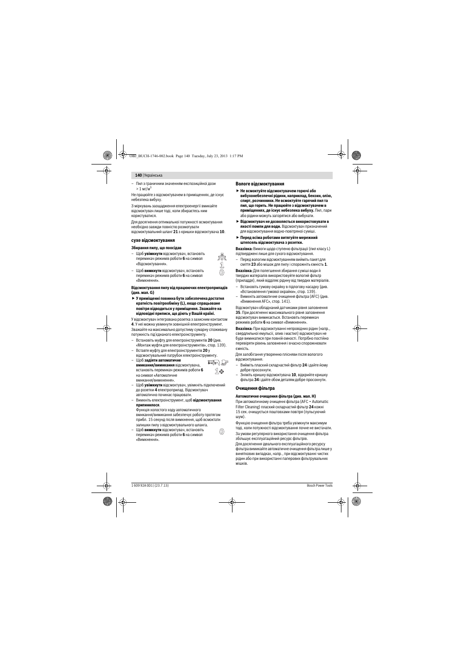 Bosch GAS 35 L AFC Professional User Manual | Page 140 / 229