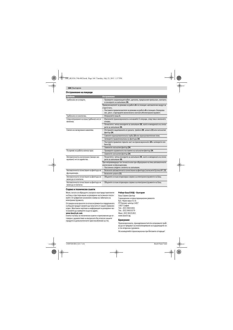 Bosch GAS 35 L AFC Professional User Manual | Page 164 / 229