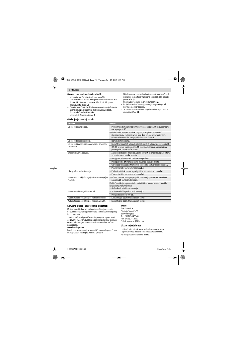 Bosch GAS 35 L AFC Professional User Manual | Page 178 / 229