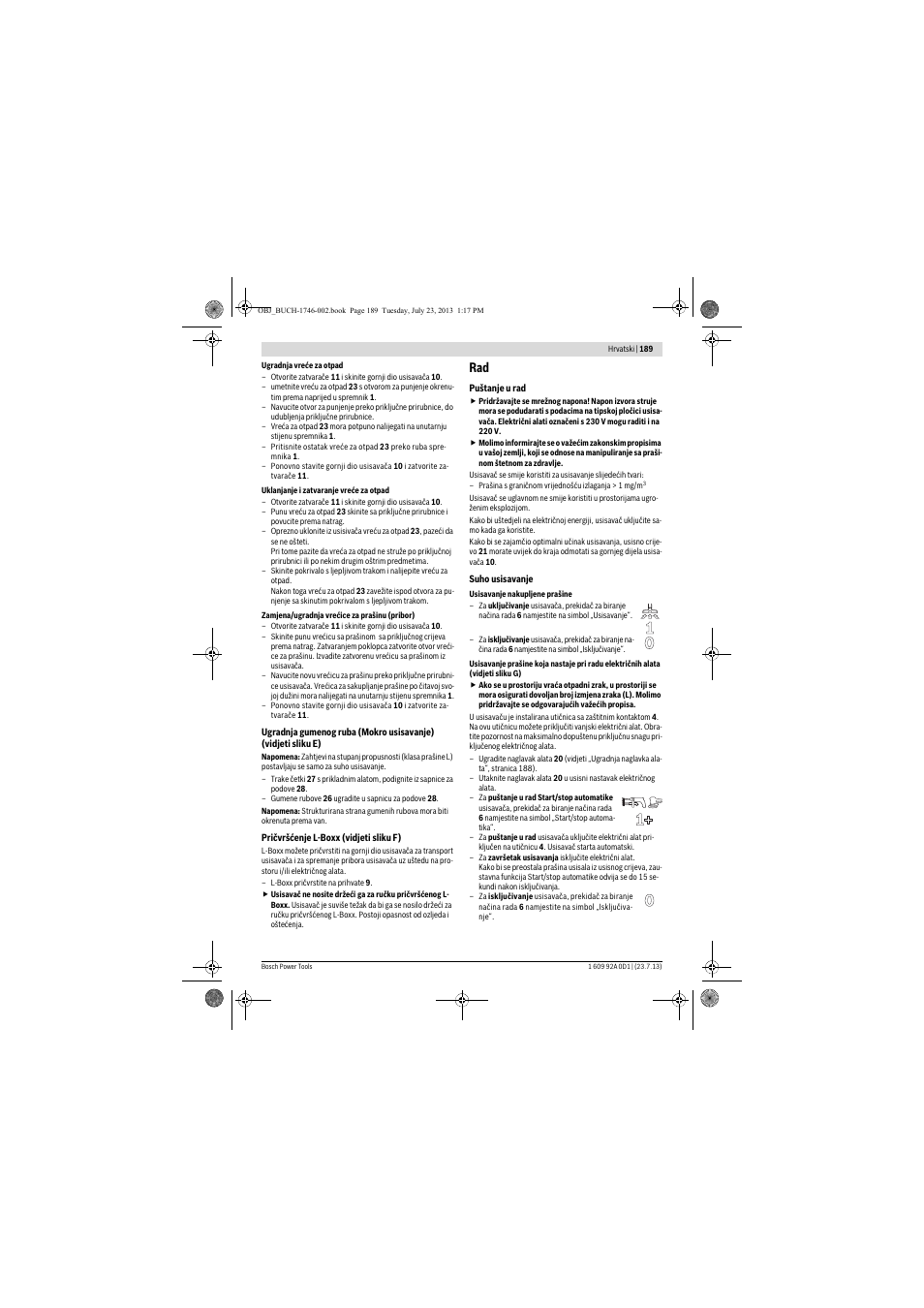 Bosch GAS 35 L AFC Professional User Manual | Page 189 / 229