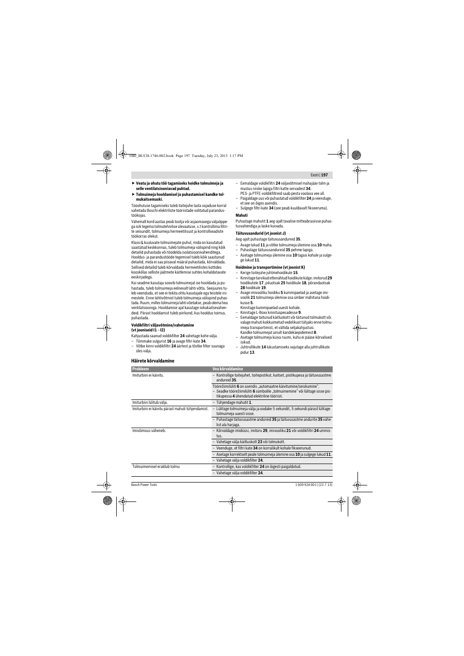 Bosch GAS 35 L AFC Professional User Manual | Page 197 / 229