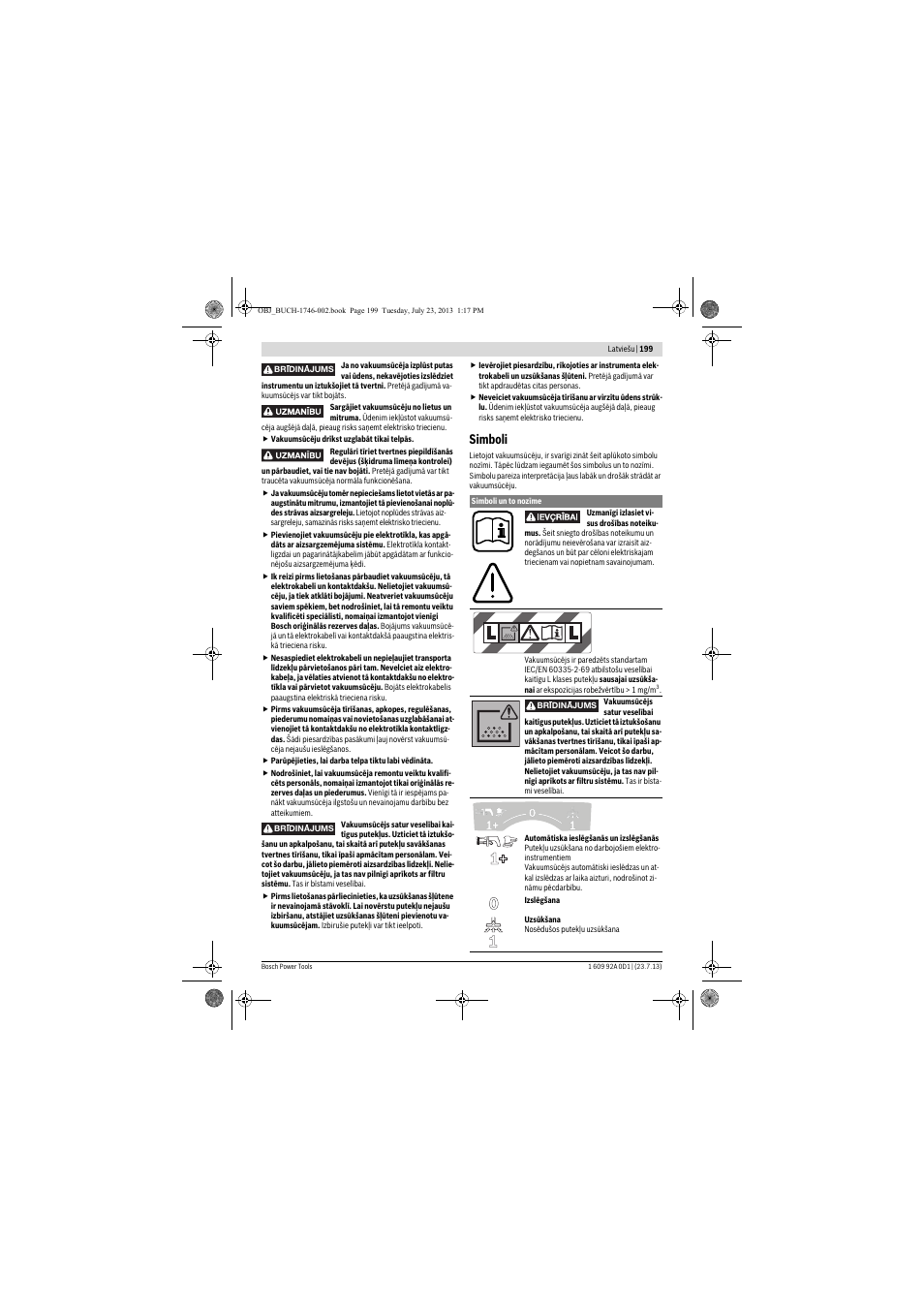 Simboli | Bosch GAS 35 L AFC Professional User Manual | Page 199 / 229