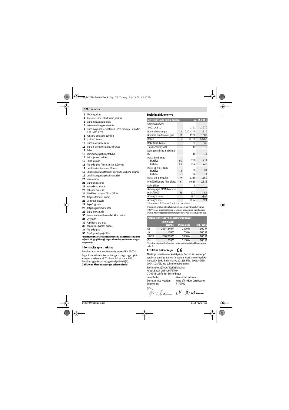 Bosch GAS 35 L AFC Professional User Manual | Page 208 / 229