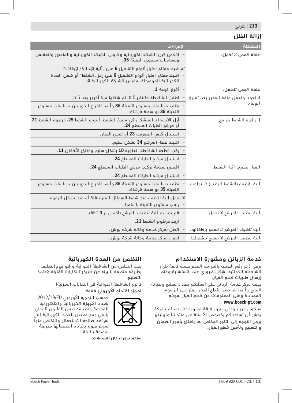 Bosch GAS 35 L AFC Professional User Manual | Page 213 / 229