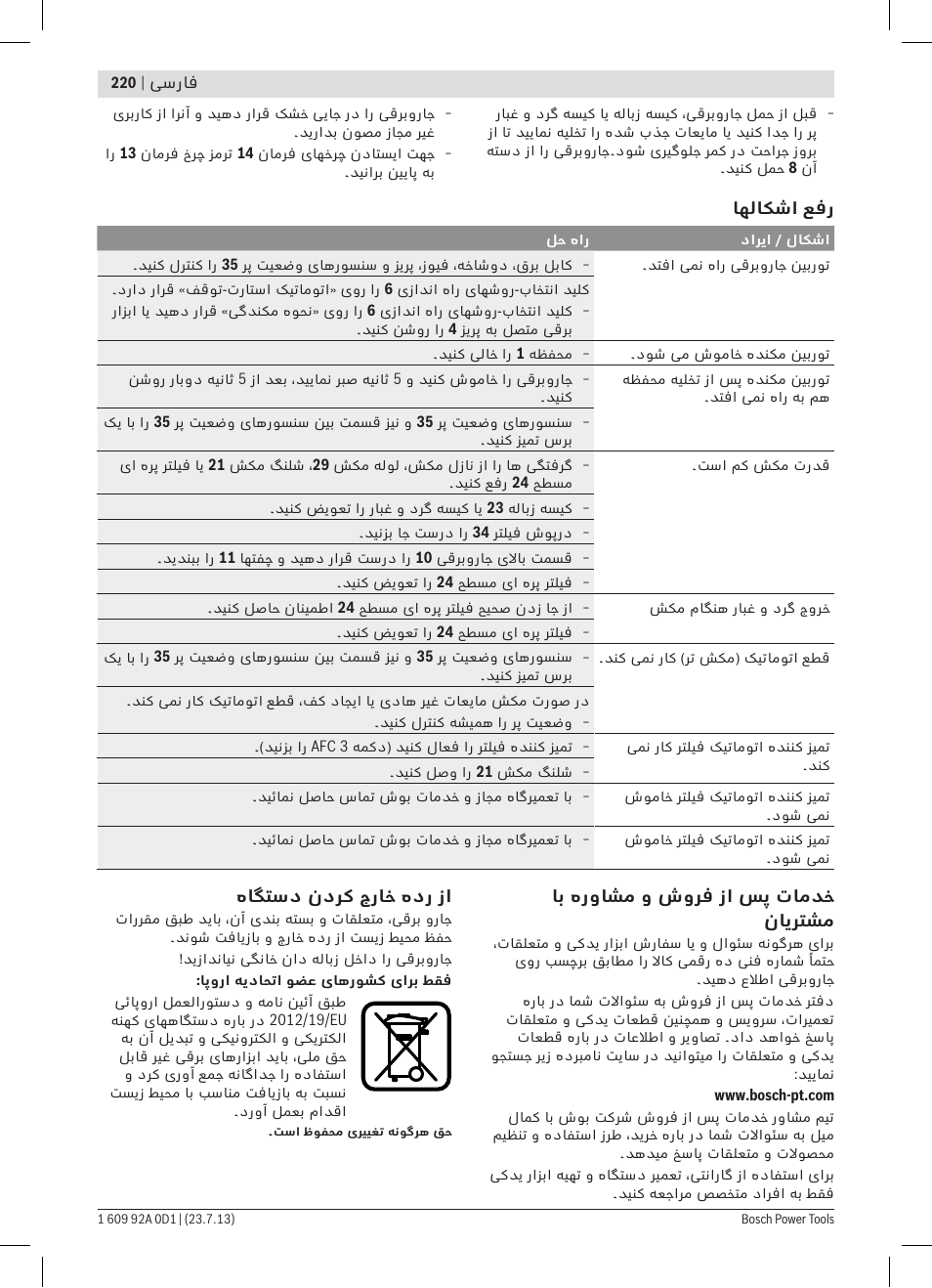 Bosch GAS 35 L AFC Professional User Manual | Page 220 / 229