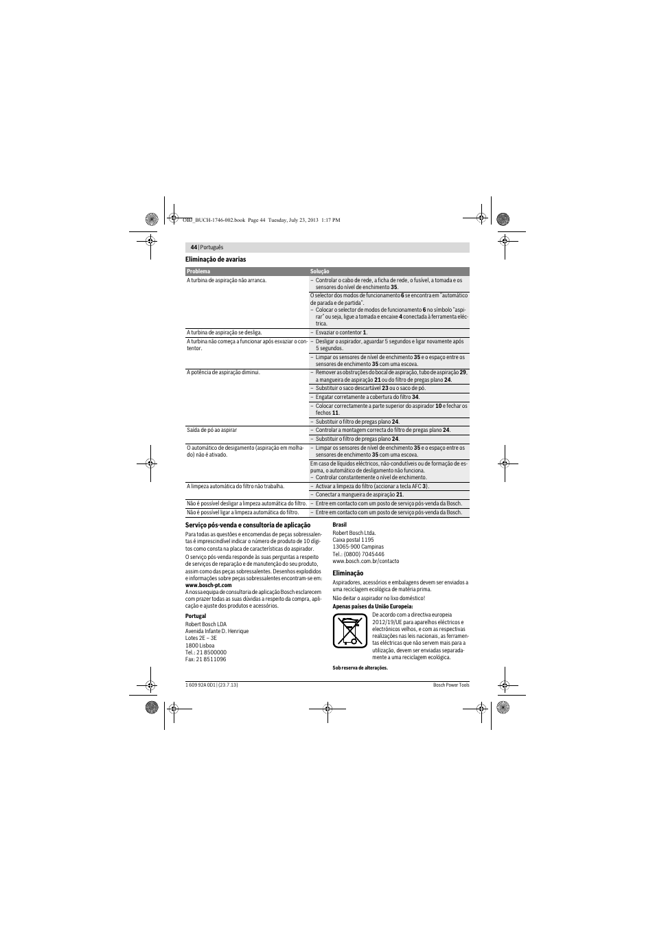 Bosch GAS 35 L AFC Professional User Manual | Page 44 / 229