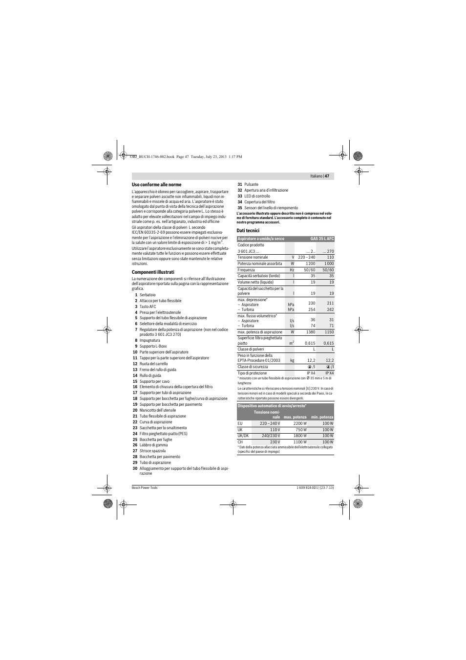 Bosch GAS 35 L AFC Professional User Manual | Page 47 / 229