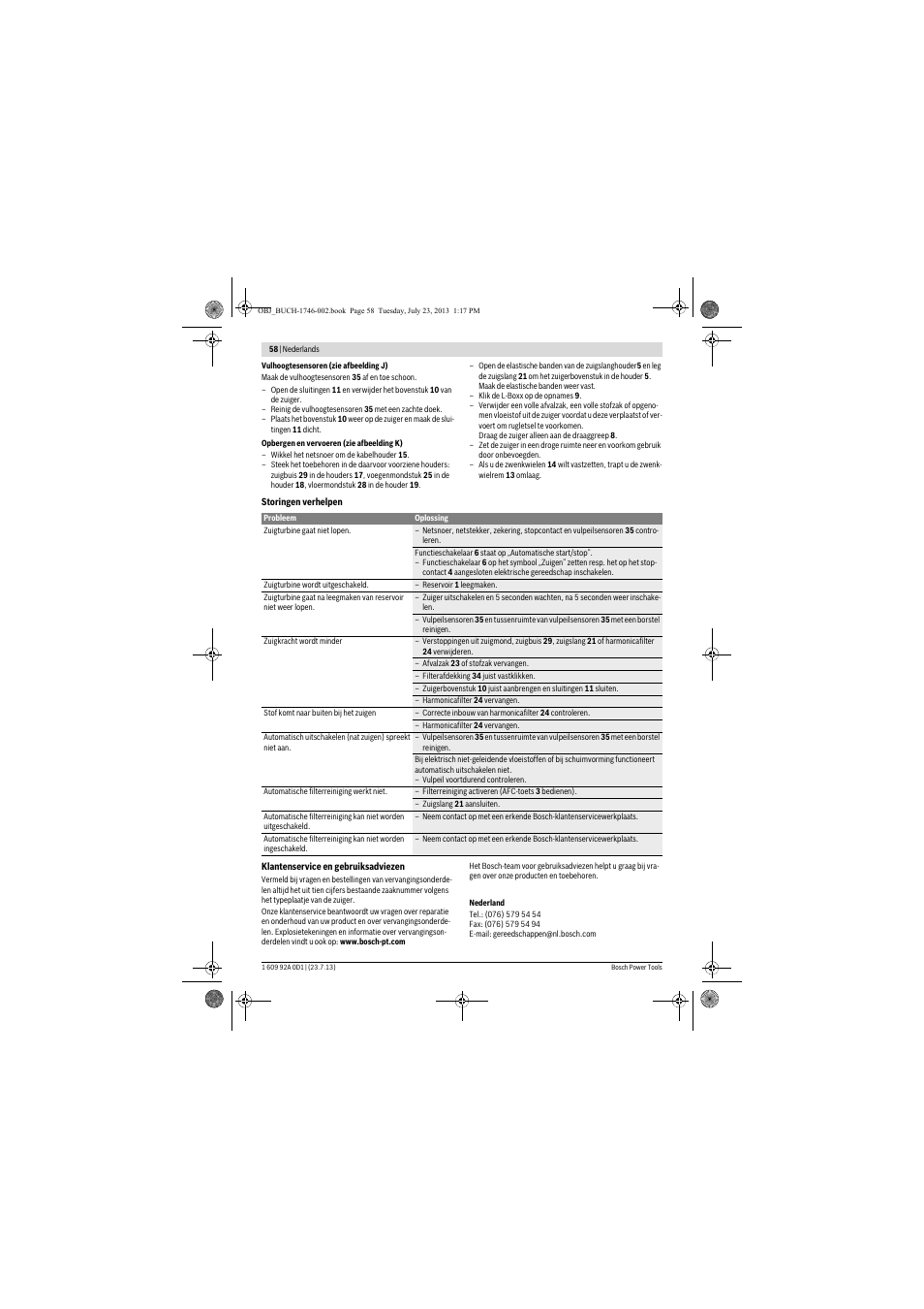 Bosch GAS 35 L AFC Professional User Manual | Page 58 / 229