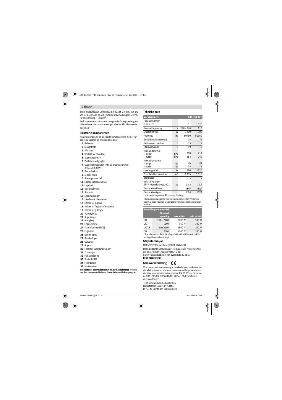 Bosch GAS 35 L AFC Professional User Manual | Page 74 / 229