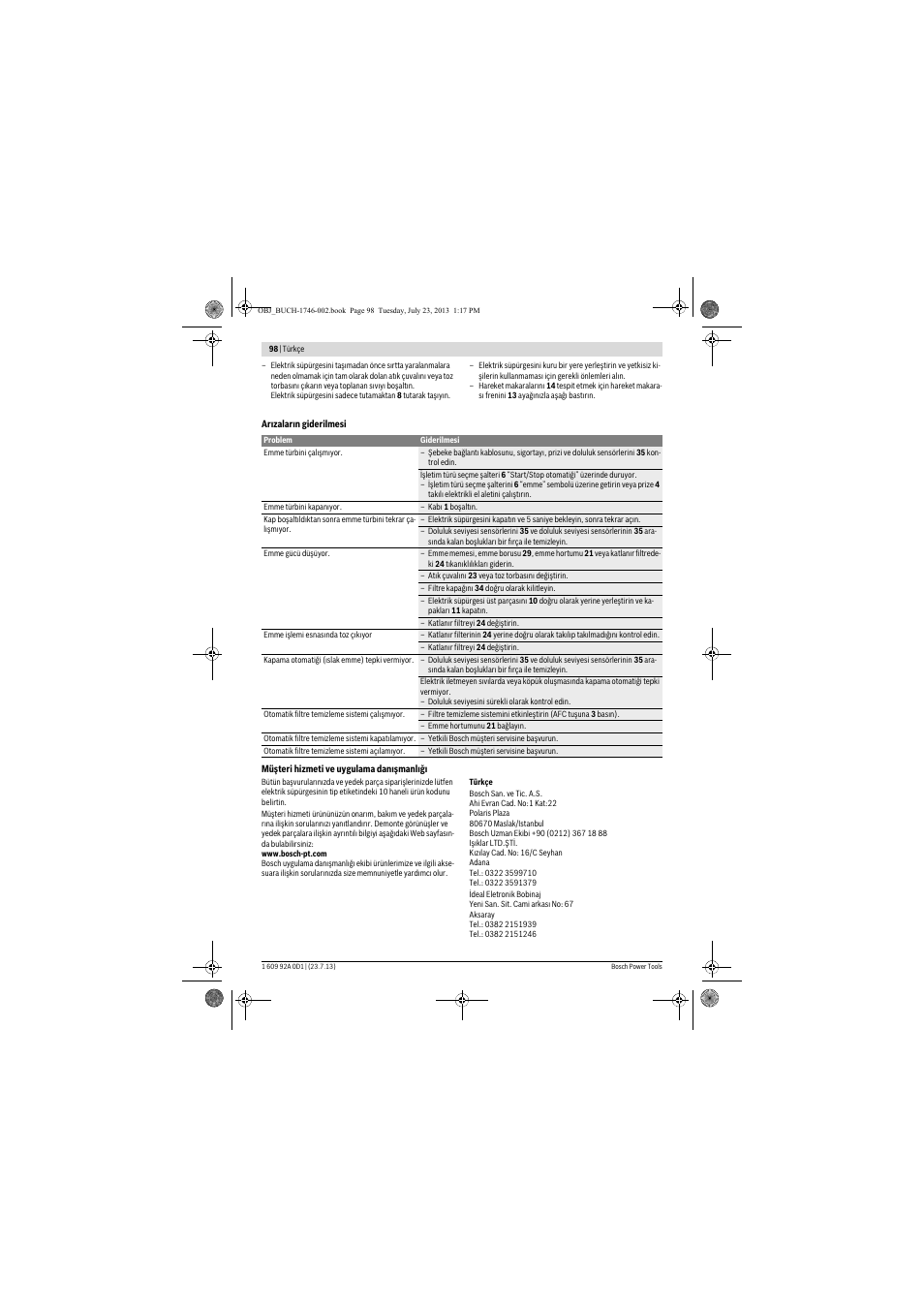 Bosch GAS 35 L AFC Professional User Manual | Page 98 / 229