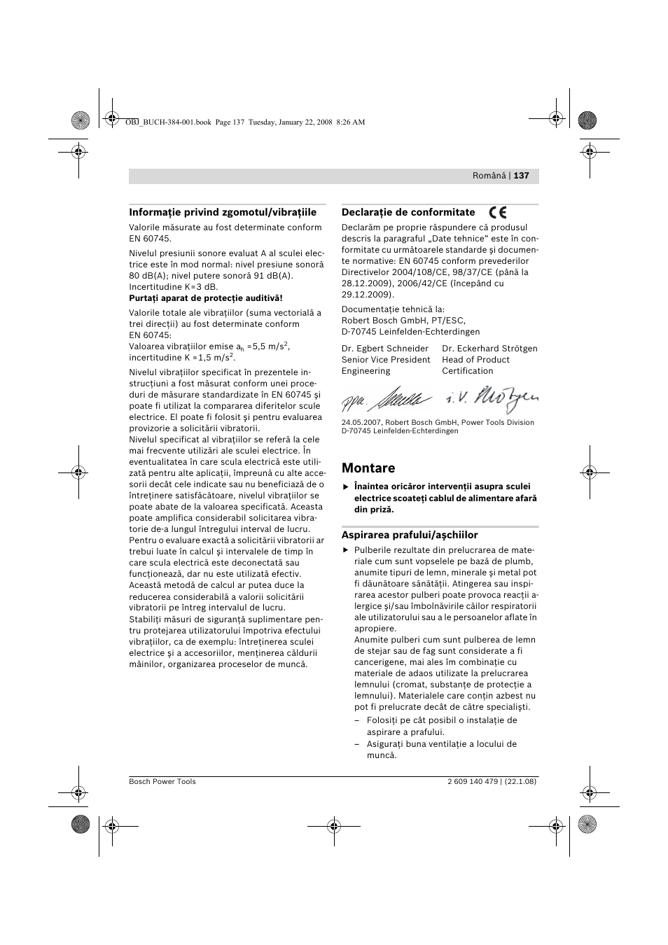 Montare | Bosch GSS 23 A Professional User Manual | Page 137 / 189