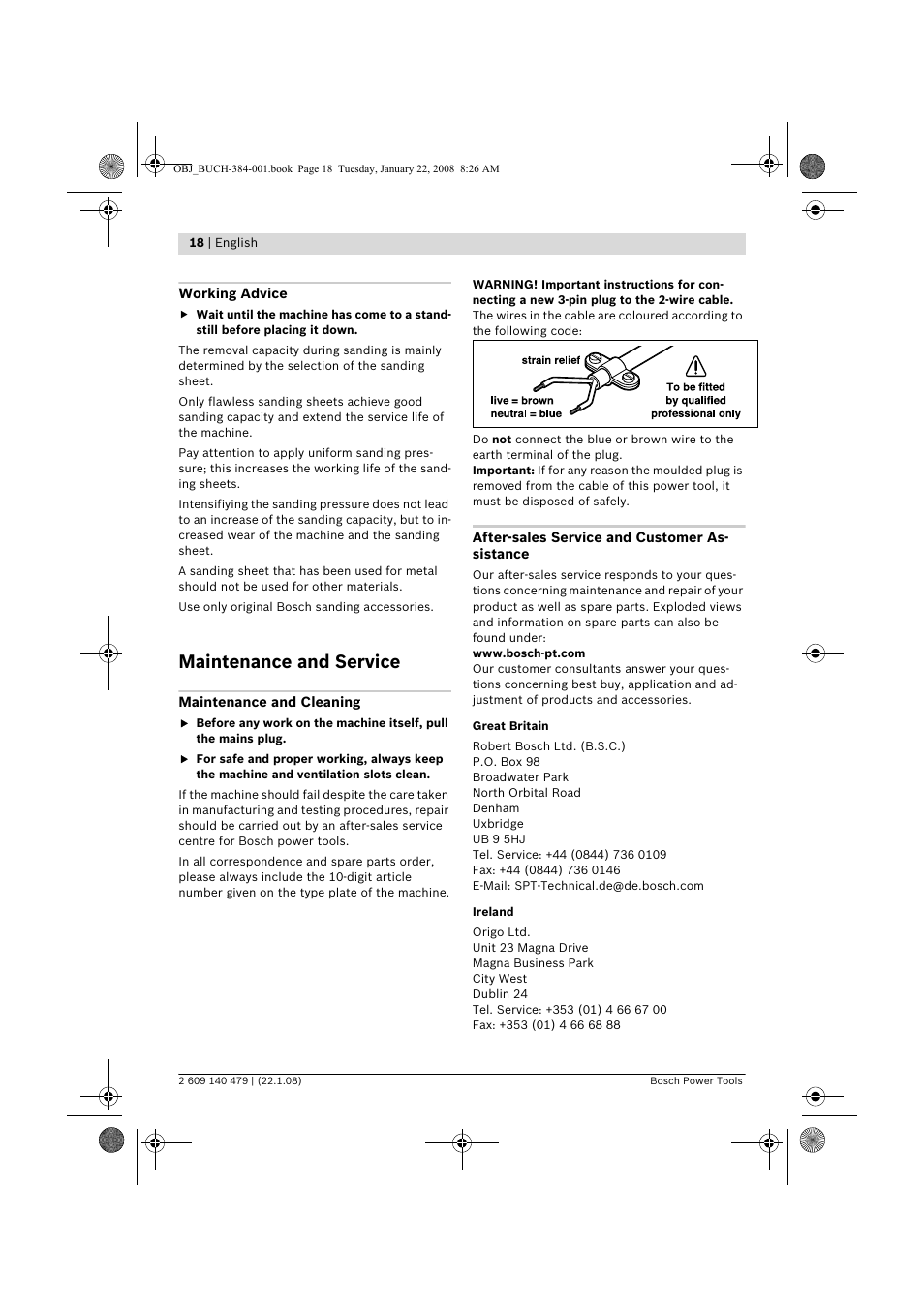 Maintenance and service | Bosch GSS 23 A Professional User Manual | Page 18 / 189