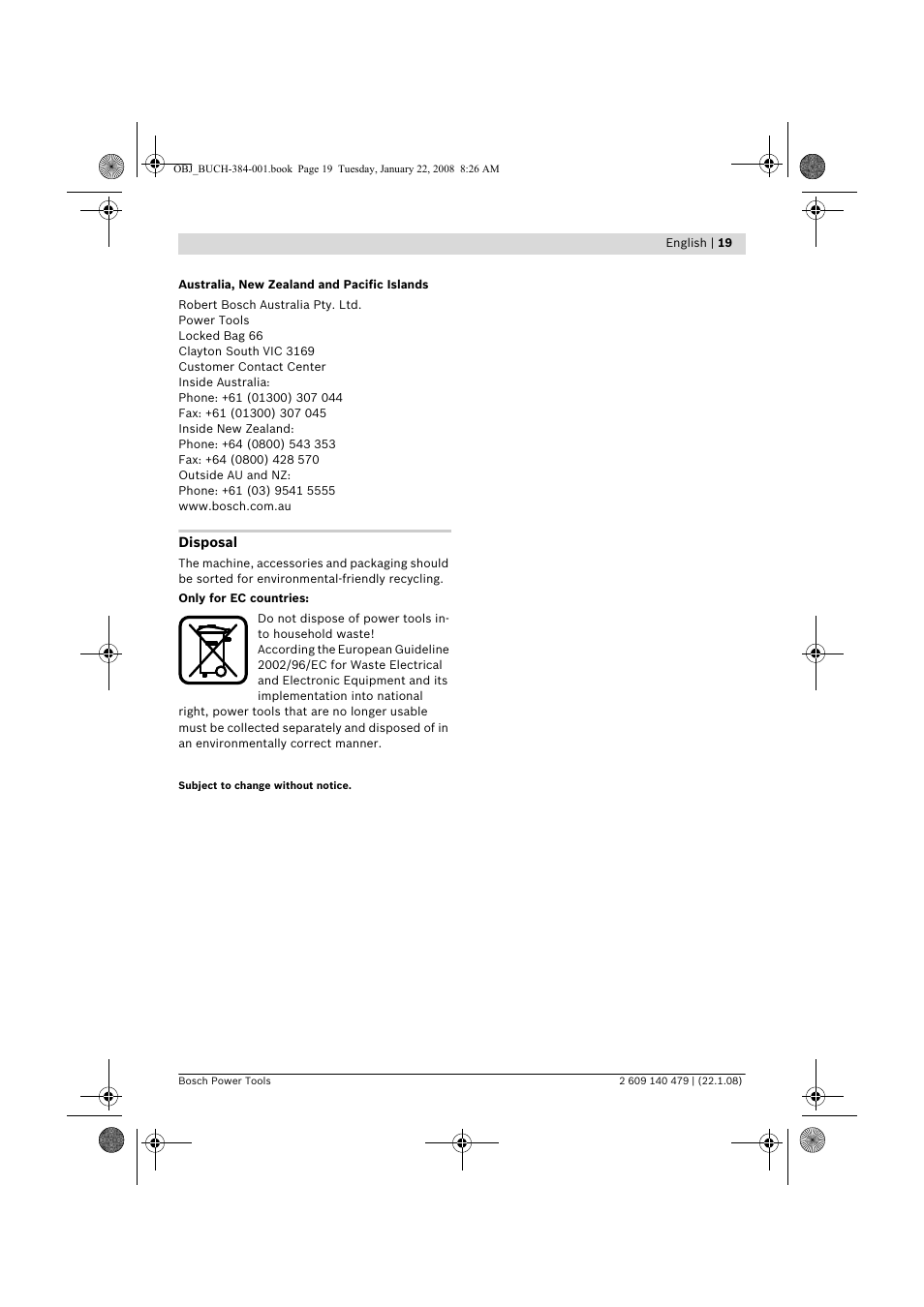 Bosch GSS 23 A Professional User Manual | Page 19 / 189