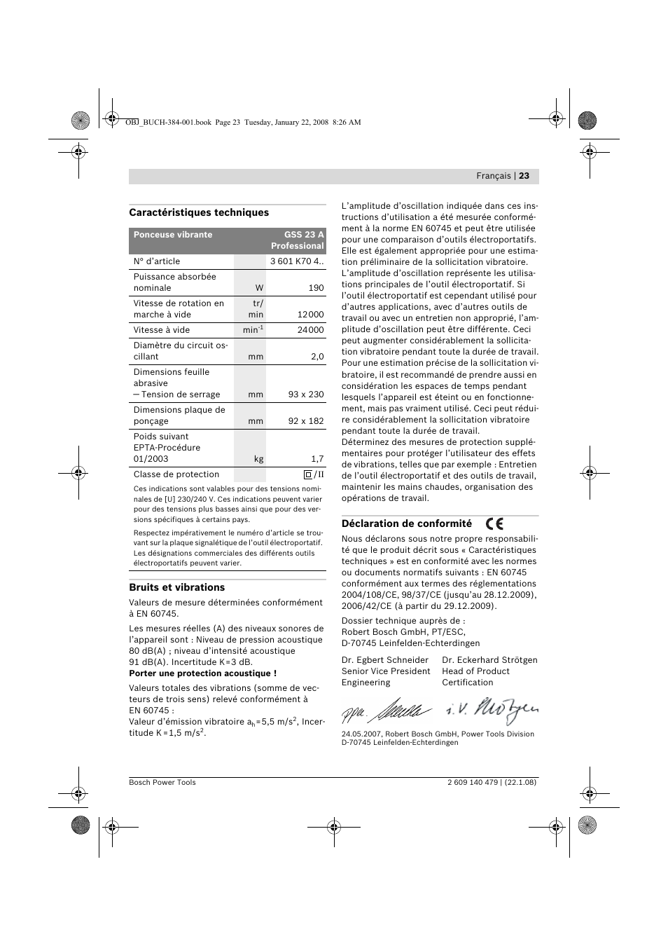 Bosch GSS 23 A Professional User Manual | Page 23 / 189
