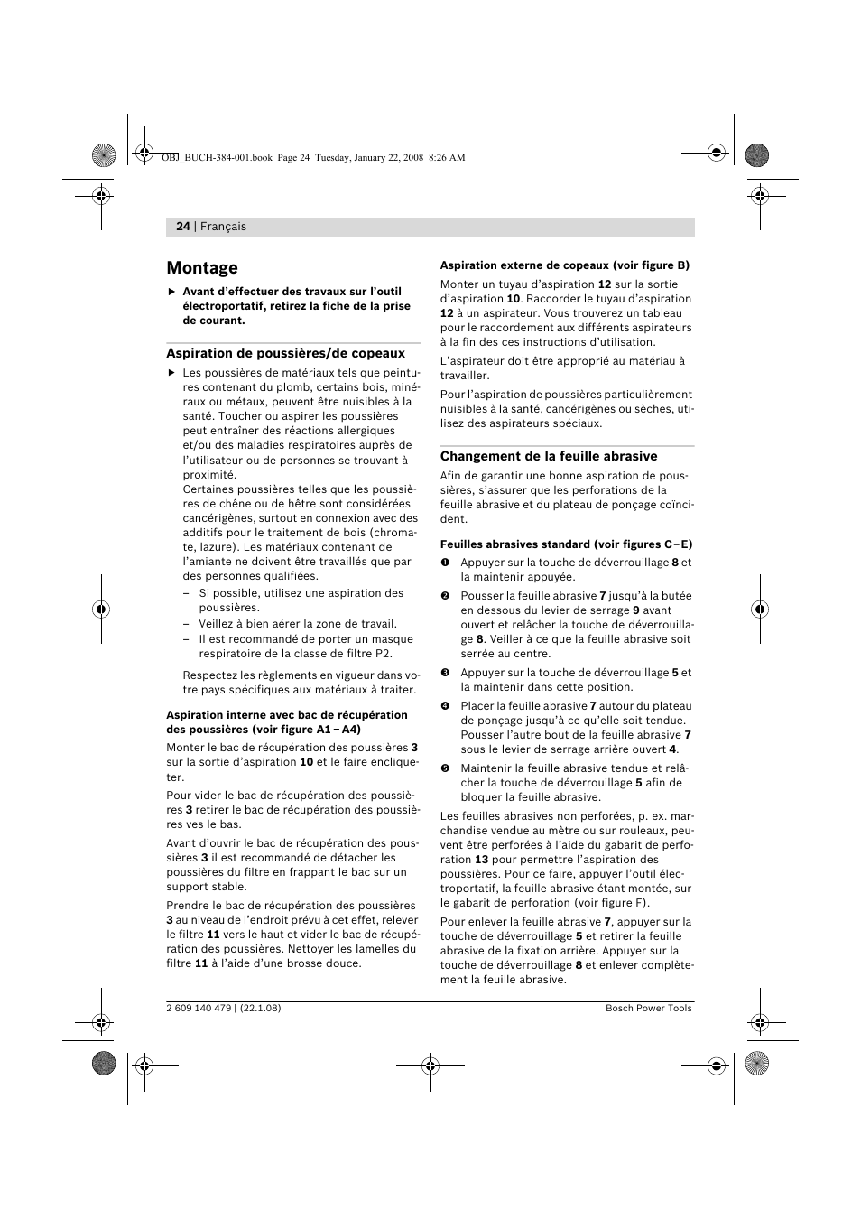 Montage | Bosch GSS 23 A Professional User Manual | Page 24 / 189
