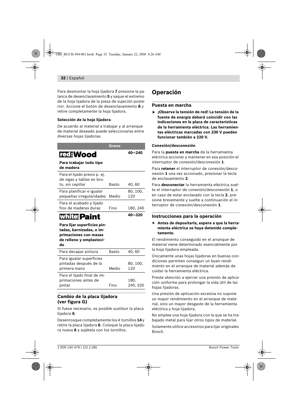 Operación | Bosch GSS 23 A Professional User Manual | Page 32 / 189