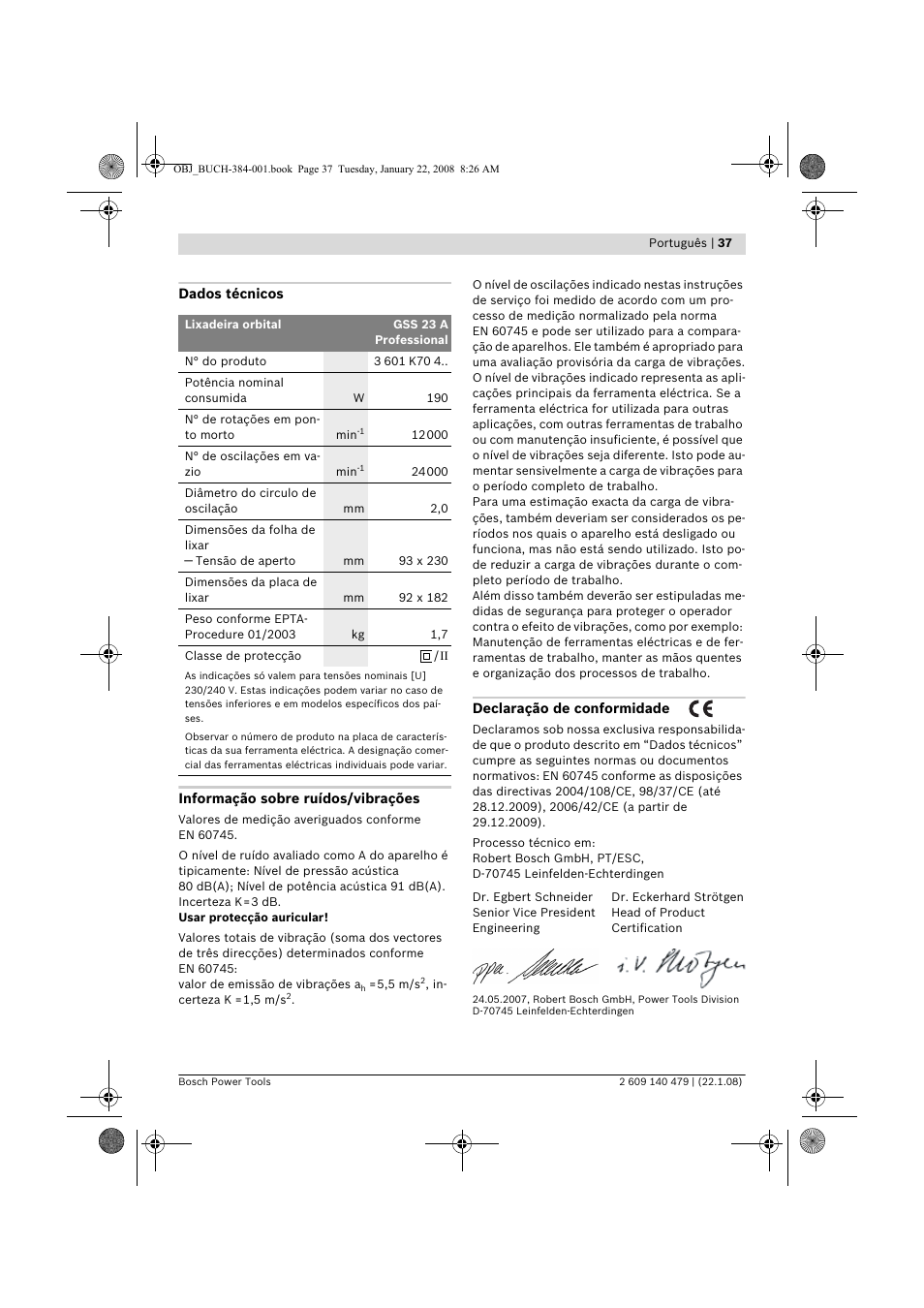 Bosch GSS 23 A Professional User Manual | Page 37 / 189