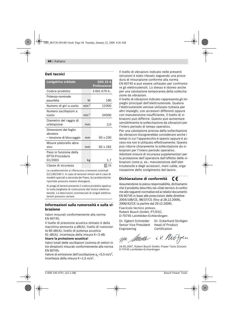 Bosch GSS 23 A Professional User Manual | Page 44 / 189