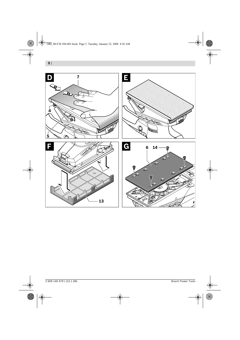 Gf e d | Bosch GSS 23 A Professional User Manual | Page 5 / 189