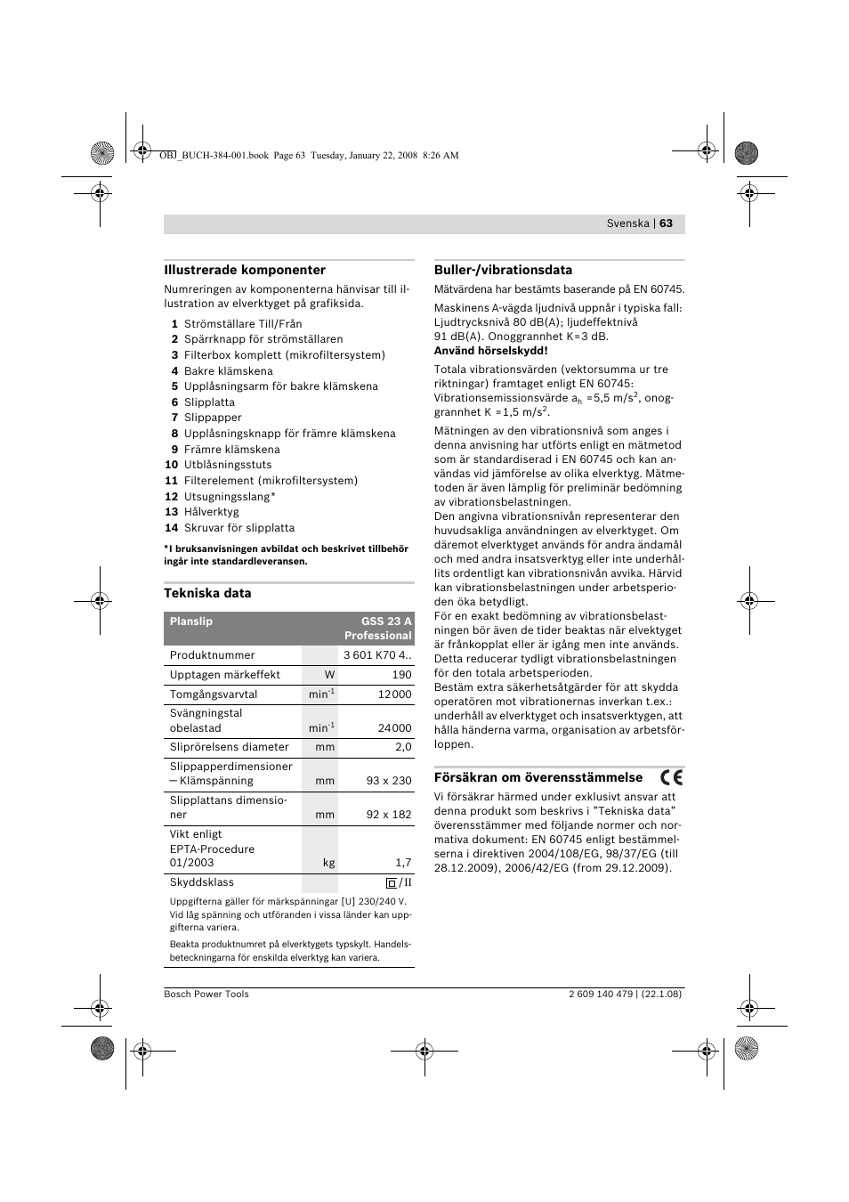 Bosch GSS 23 A Professional User Manual | Page 63 / 189