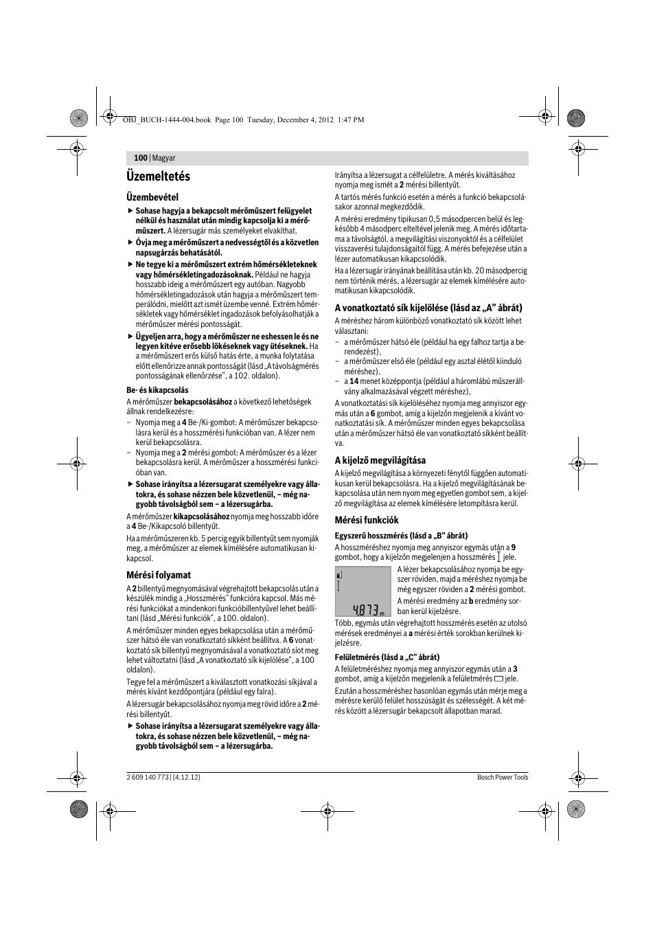 Üzemeltetés | Bosch GLM 50 Professional User Manual | Page 100 / 189