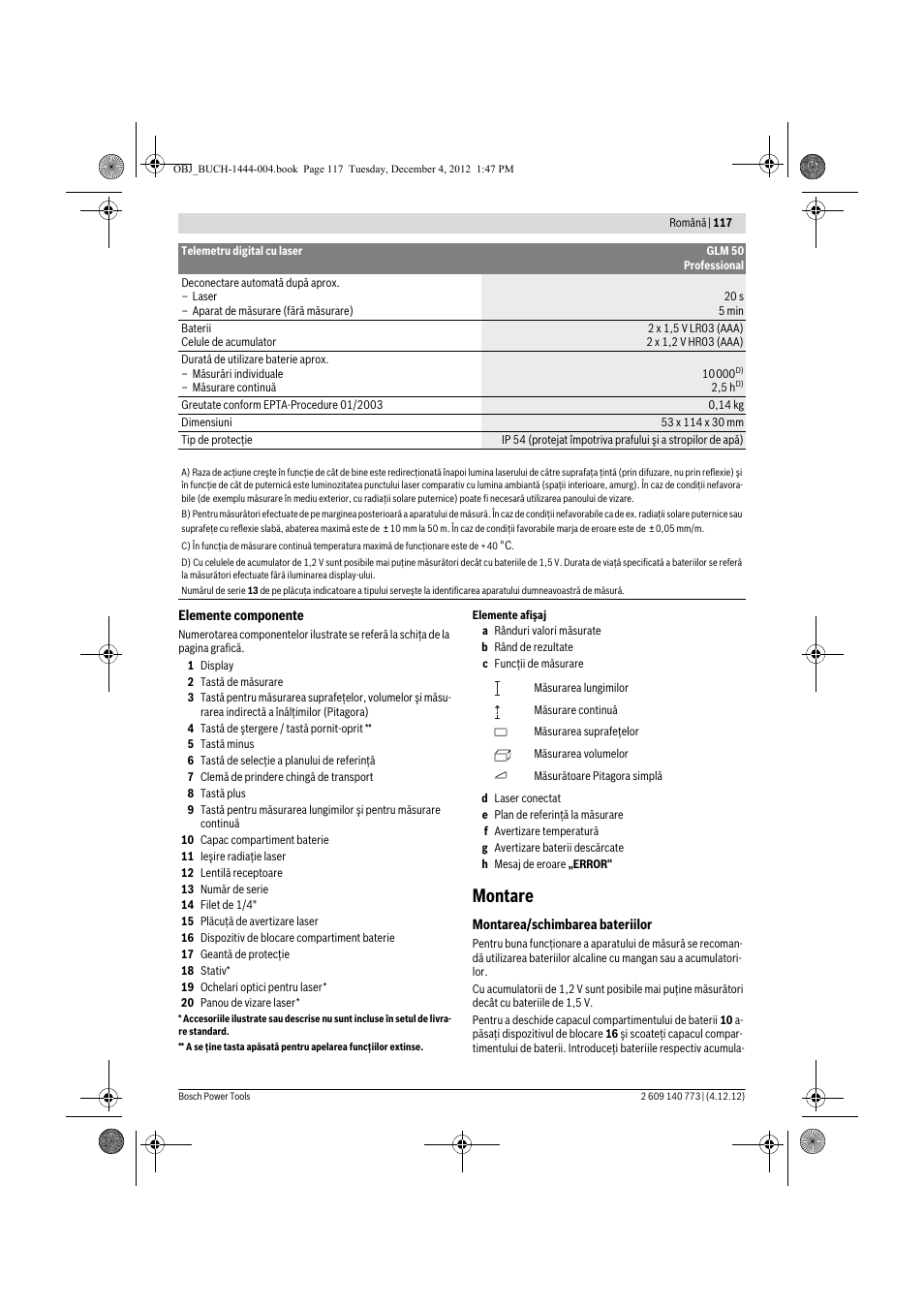 Montare | Bosch GLM 50 Professional User Manual | Page 117 / 189