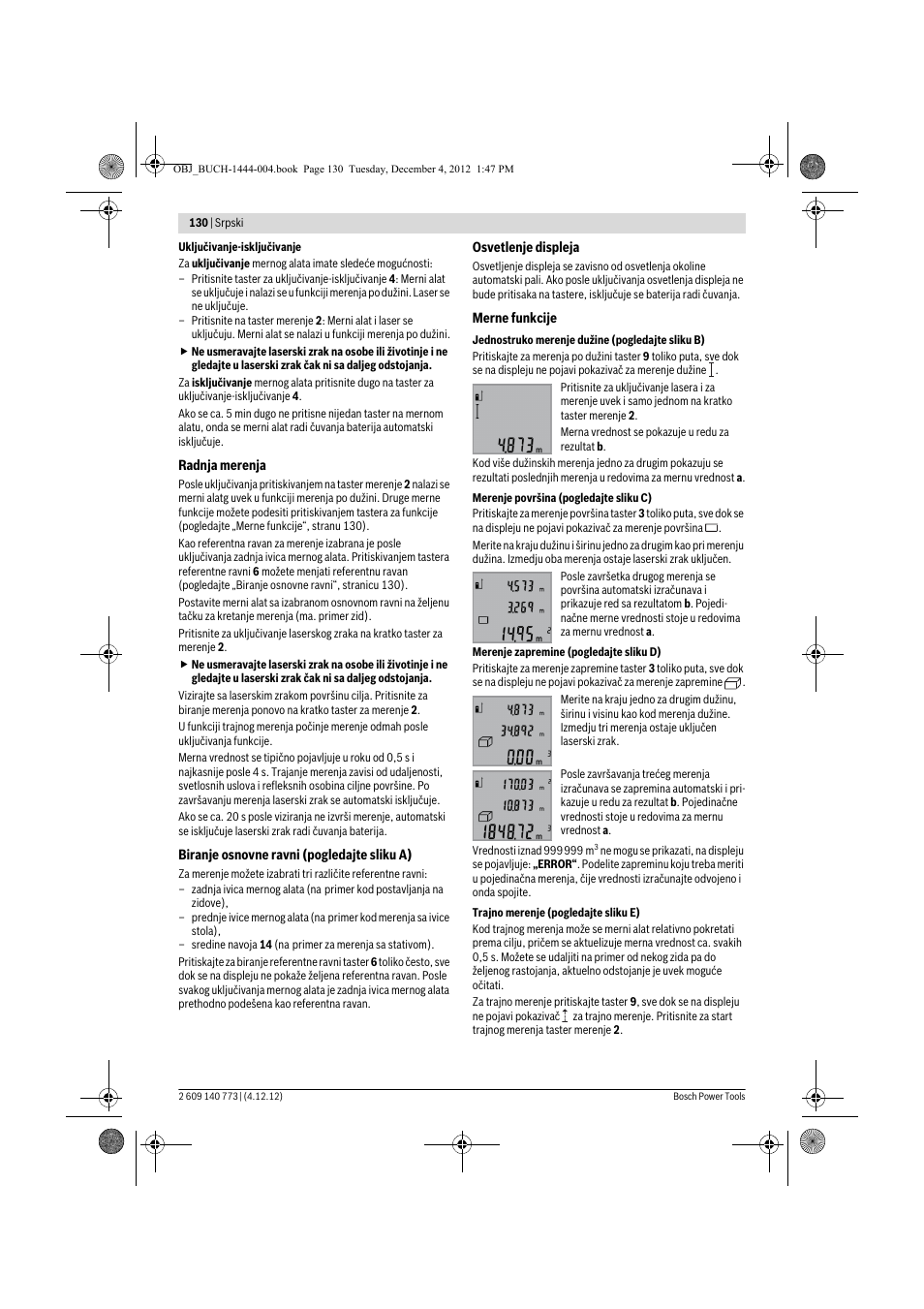 Bosch GLM 50 Professional User Manual | Page 130 / 189