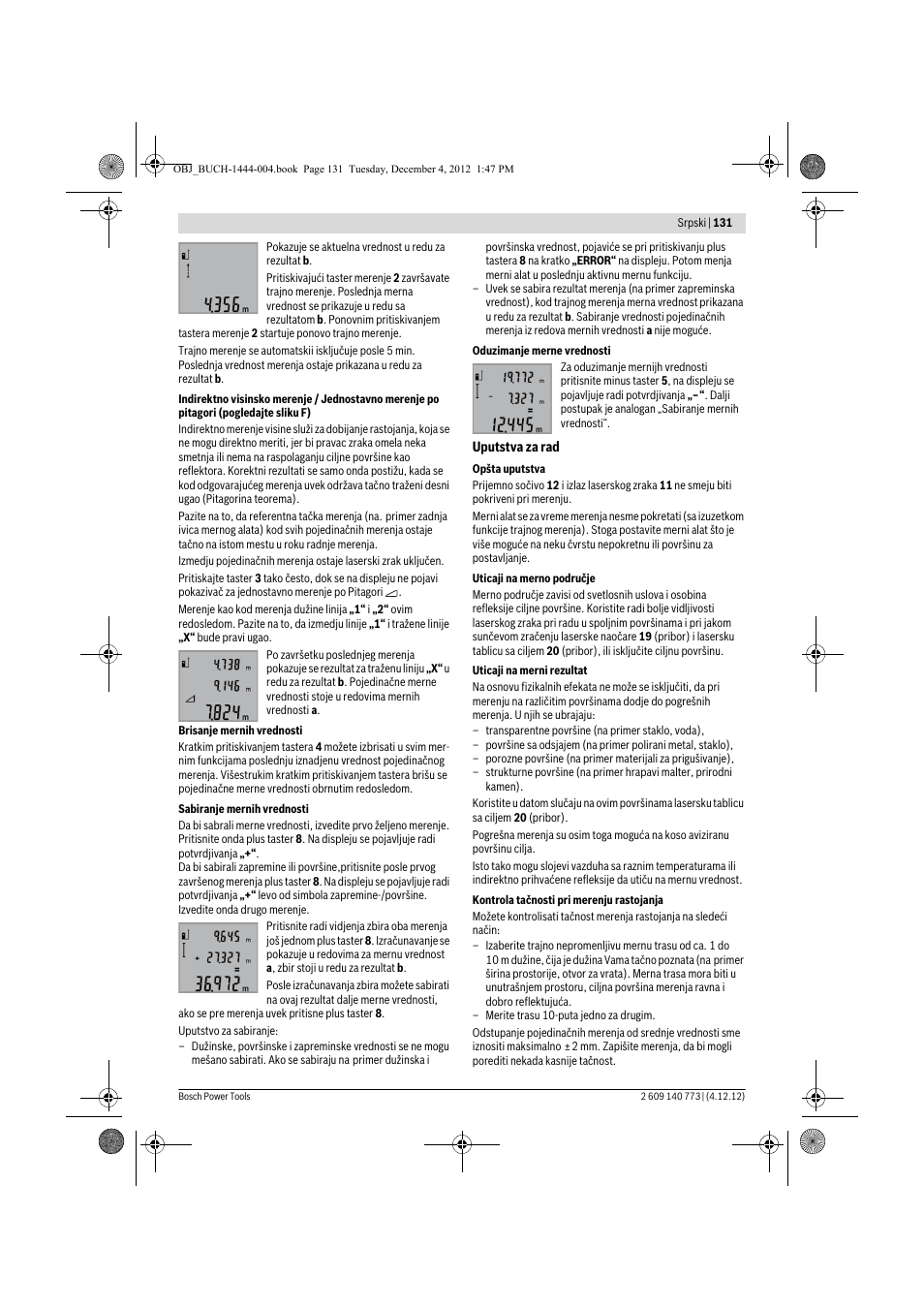 Bosch GLM 50 Professional User Manual | Page 131 / 189