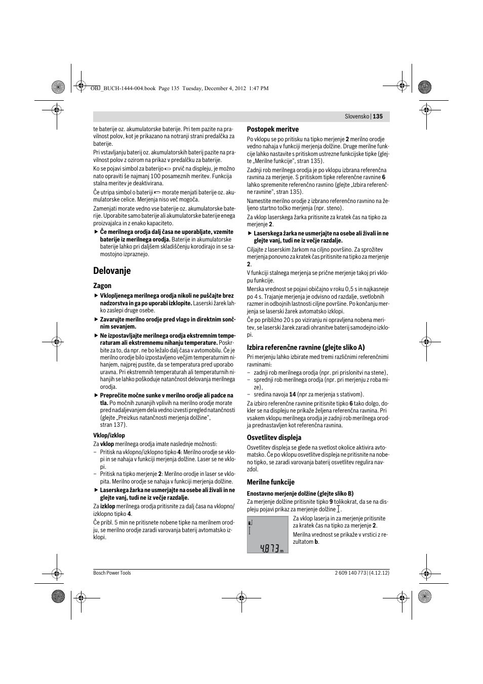 Delovanje | Bosch GLM 50 Professional User Manual | Page 135 / 189