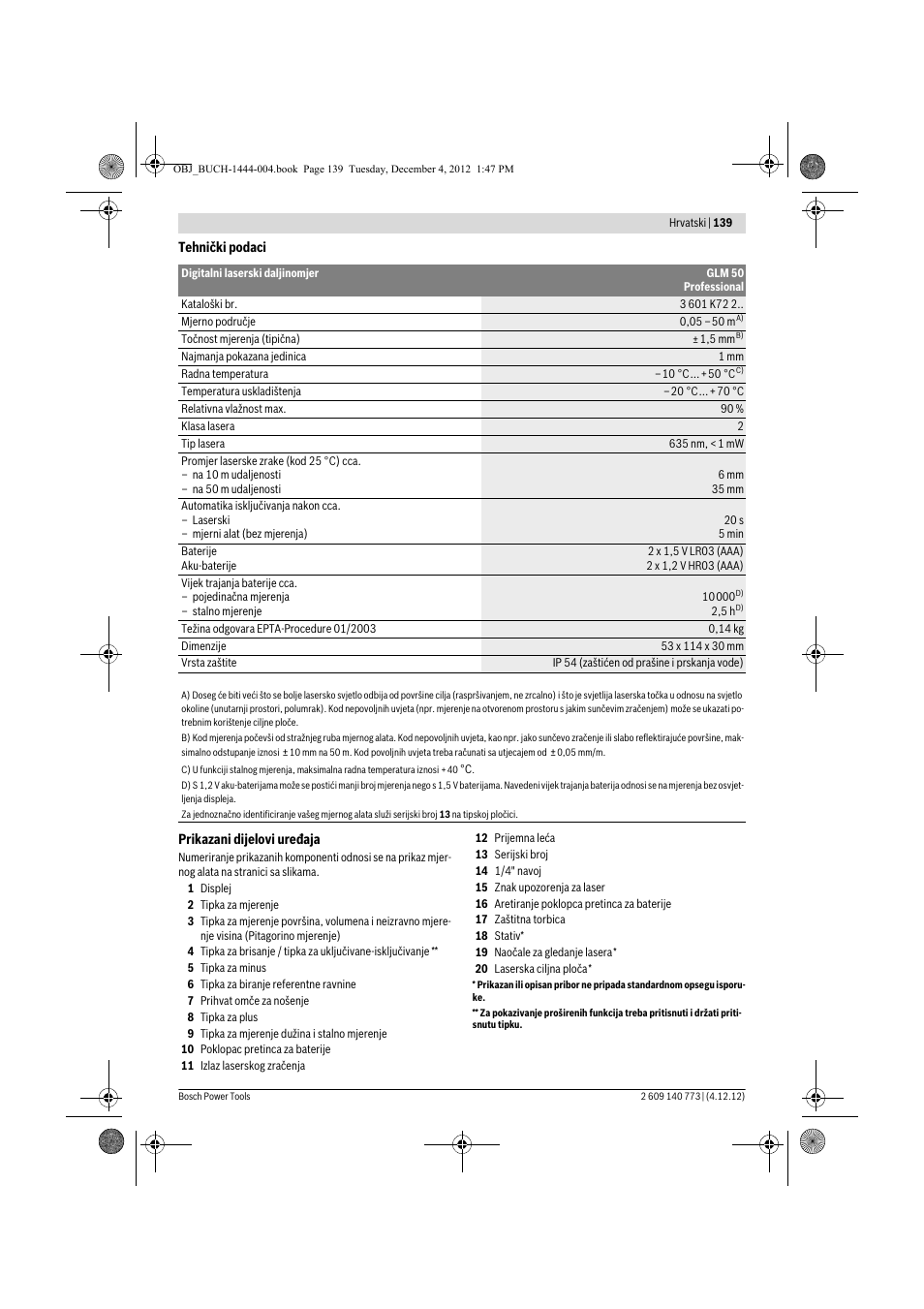 Bosch GLM 50 Professional User Manual | Page 139 / 189