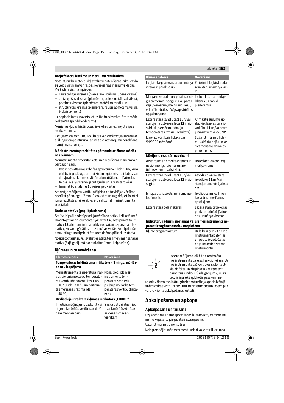 Apkalpošana un apkope | Bosch GLM 50 Professional User Manual | Page 153 / 189