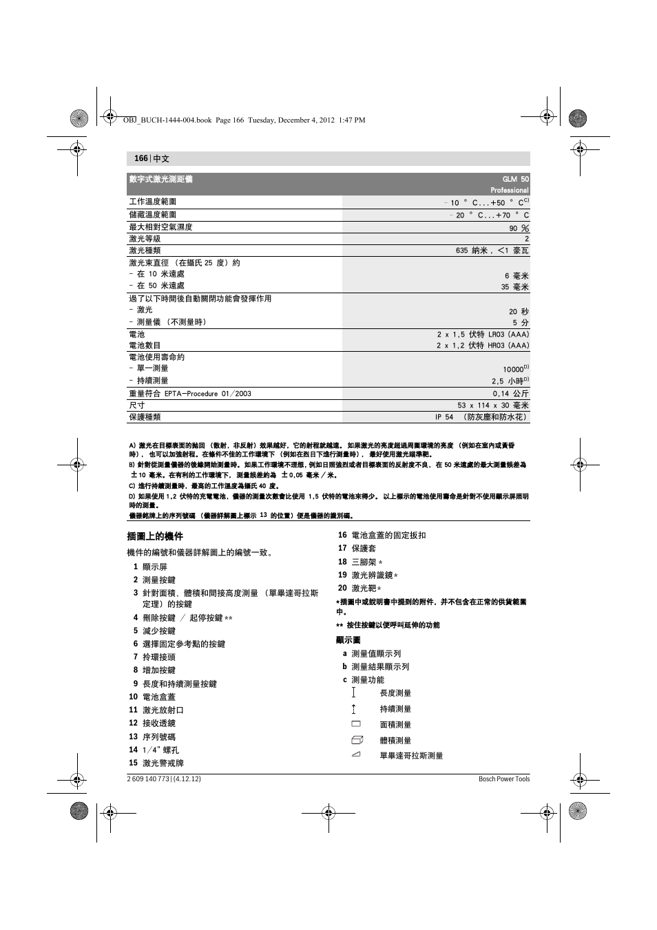 Bosch GLM 50 Professional User Manual | Page 166 / 189