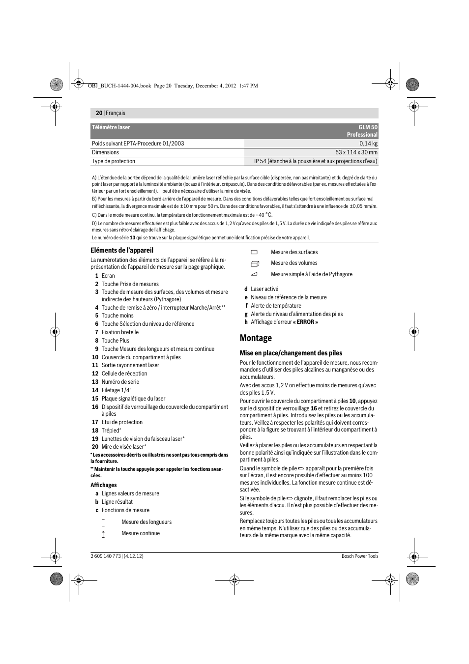 Montage | Bosch GLM 50 Professional User Manual | Page 20 / 189