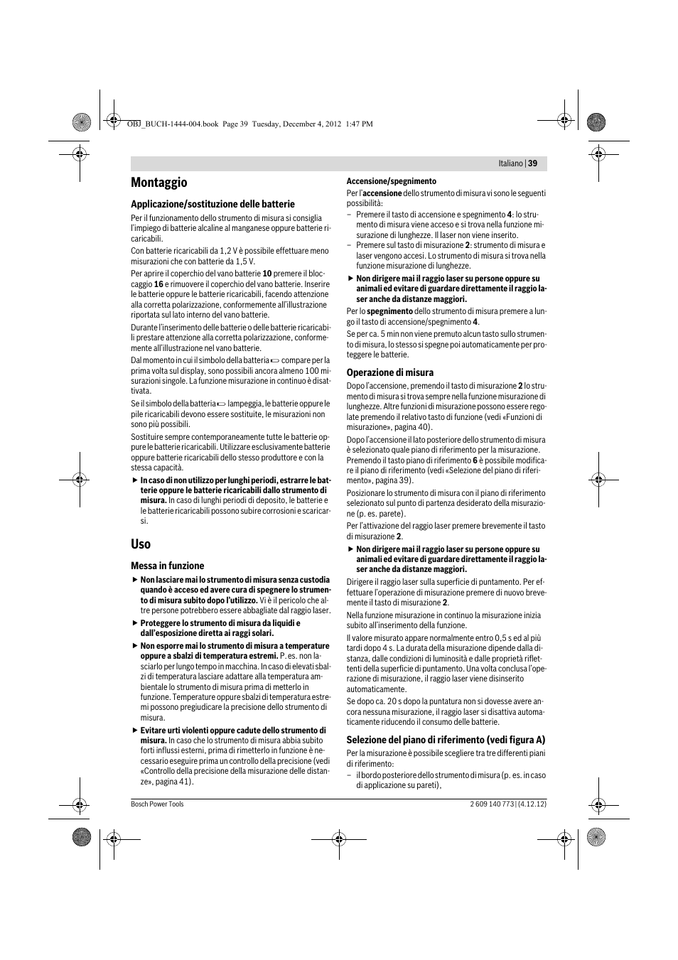 Montaggio | Bosch GLM 50 Professional User Manual | Page 39 / 189
