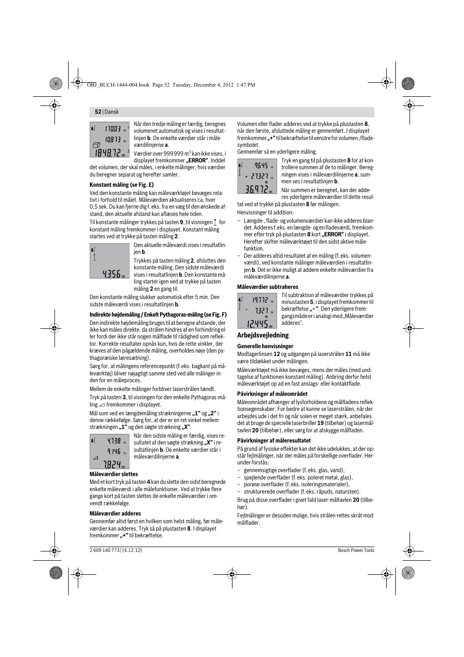 Bosch GLM 50 Professional User Manual | Page 52 / 189