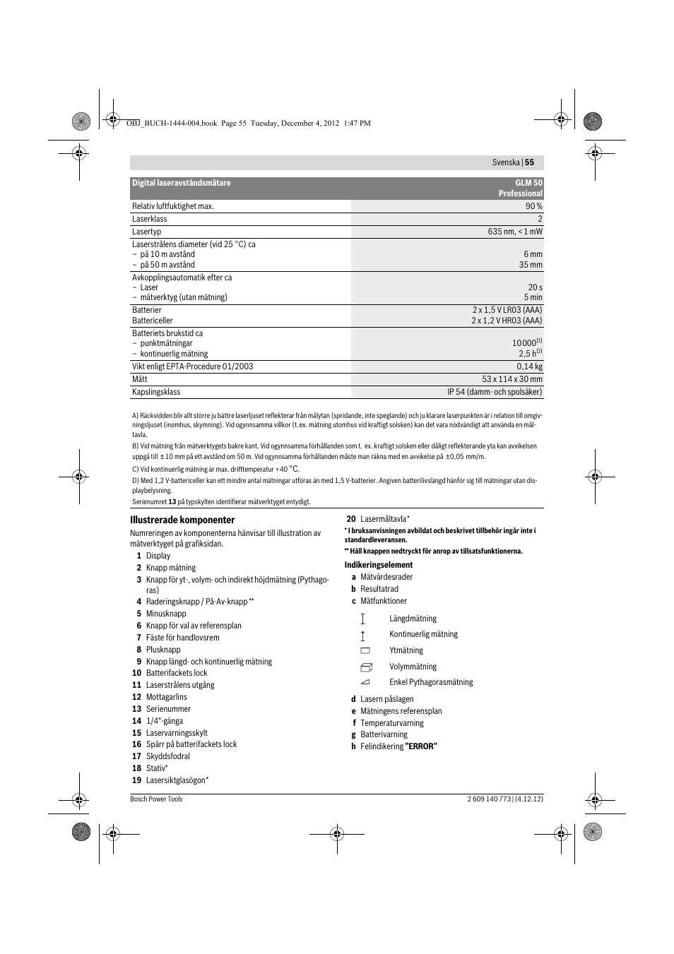 Bosch GLM 50 Professional User Manual | Page 55 / 189